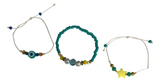 Evil Eye Star Bracelet Set, Turquoise Beach Friendship Bracelets, Handmade Coastal Jewelry Gift for Her