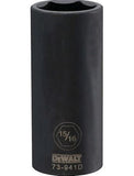 DeWALT DWMT73941OSP 6-Point Black Oxide SAE Impact Socket, 1/2" Drive 15/16" L.