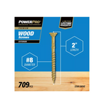 Hillman 48608 Power Pro Premium Exterior Wood Screws, #8 x 2 in., 5lb Box