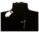 Minimalist Acrylic Flower Bead Necklace, Black Cord, Gold-Plated Metal Clasp with Extension Chain