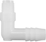 US Plastics 63197 Barb Adapter 3/8"b x 1/8"mpt 90 Degree Nylon
