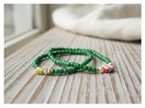 Handmade Vibrant Green Sliced-Apple and Butterfly-like Charm Beaded Bracelet, Teen Jewelry, Novelty Bracelet, Boho-chic