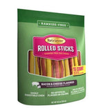 Retriever Rolled Sticks 5" Bacon & Cheese Flavor Rawhide-Free Dog Chews 15 Count