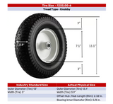 Generic PU 1304 PU Wheel NO FLAT TIRE Black 13in for Handtrucks, 5/8in Bore Size