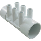 Waterway 672-7120 Manifold, 3/4" Barb, 6 Port, Flow Thru, 2" Slip x 2" Slip