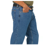 Blue Mountain FMB-1501 Men's Mid-Rise Denim 5-Pocket Jeans, Medium Wash, S40x32