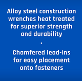 JobSmart JS202434 Alloy Chrome SAE Standard Head Combination Wrench Set, 14-pc.
