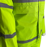 Blue Mountain Unisex Polyester Hi Vis Green Rainsuit Jacket and Bib Set, XL