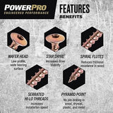 Hillman 116968 Power Pro One Wafer-Head Yellow Multi-Material Screws #10 x 3"
