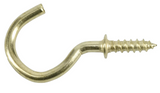 Hardware Essentials 851850 3/4 in. Cup Hooks, Brass, 3lbs Wt. Capacity, 2-Pk