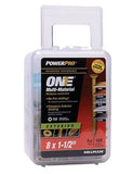 Hillman 116826 Power Pro One Bronze Multi-Material Screws #8 x 1-1/2", 164-Pack