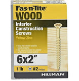Hillman 48806 Fas-N-Tite Bugle Head All Purpose Wood Screws #6 x 2", 166-Pack