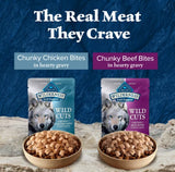 Blue Buffalo Wilderness Adult Chicken & Beef Chunks Wet Dog Food, Count of 12 - view 12
