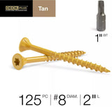 Hillman 48413 Deck Plus Exterior Tan Ceramic Steel Screws 8 x 2 in. - 1 lb.