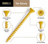 Hillman 48411 Deck Plus Tan Ceramic Steel Exterior Screw #8 x 1-5/8 in. - 1 lb.