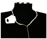 Handcrafted Summer Beach Beaded Necklace, Metal-Plated Clasp w/ Extension Chain