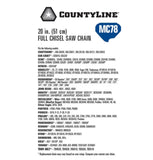 CountyLine 75078NSTSC Full Chisel Chainsaw Chain - 20 in. 78 Drive Link