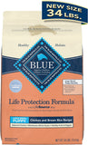 Blue Buffalo Life Protection Formula Chicken and Brown Rice Large Breed Dry Dog Food for Puppies, Whole Grain, 34 lb. Bag