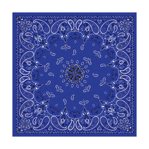 Balboa B002 Bandanna 100% Cotton Navy Paisley Premium - 22 X 22 Inch