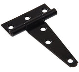 Hardware Essentials 851681 Steel Light T-Hinges Black 3-Inch, 2 Pack
