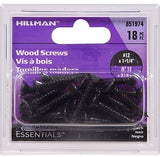 Hardware Essentials 851974 Wood Screw Flat Head 12 X 1-1/4-Inch Black
