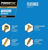 Hillman 48600 Power Pro Premium Exterior Bronze Wood Screws 9 x 3", 74-Pcs