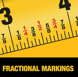 DeWALT DWHT38125S Atomic Compact Fractional Markings Tape Measure, 1-1/4" x 25'