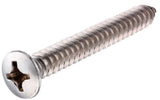 Hillman 881907 Stainless Oval-head Phillips Sheet Metal Screw #14 x 1"  2 Pack