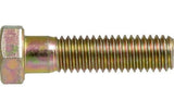 Hillman 882714 1/4"-28 Fine Thread x 1" Grade 8 Yellow Zinc Hex Cap Screw, 2-Pack