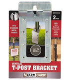 FARMGARD 889194A-2 Galvanized Steel Vertical T-Post Bracket 2-Pack