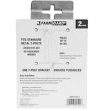 FARMGARD 889194A-2 Galvanized Steel Vertical T-Post Bracket 2-Pack