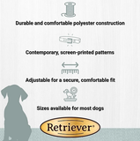 Retriever 61482 Q Y0118 Adjustable Ribbon Overlay Dog Collar, Sketch Flower, 5/8 x 12-18 in.
