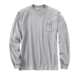 Carhartt K126HTG Men's Long-Sleeve Workwear Pocket T-Shirt, Heather Grey, 4XL