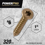 Hillman 116822 Power Pro One Flat Head Bronze Multi-Material Screws #6 x 1"