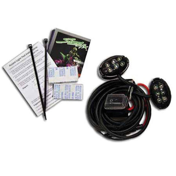 Street FX 1042519 Electropod Green LED M/C Black Oval Pods