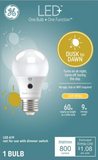 Savant GE LED+ Dusk to Dawn LED Light Bulbs, Soft White, Automatic Light Sensor