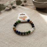 Healing Chakra Beaded Bracelet, Natural Gemstone Handmade Stretch Crystal Jewelry, Meditation Yoga Gift Boho