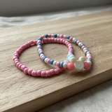 Mickey Inspired Beaded Bracelet Set, Kawaii Pastel Jewelry, Friendship Bracelet Gift for Girls