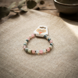 Handmade Pastel Gemstone Beaded Bracelet – Boho Minimalist Stretch Jewelry
