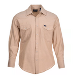 Wrangler MS728KH Men's Cowboy Cut Western Chambray Work Shirt, Khaki, 2XL