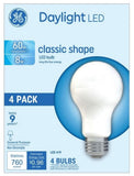 GE 99192 60W Lumen A19 Replacement General Purpose LED Daylight Bulbs, 4-Pack