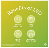 GE 99192 60W Lumen A19 Replacement General Purpose LED Daylight Bulbs, 4-Pack