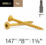 Hillman 48411 Deck Plus Tan Ceramic Steel Exterior Screw #8 x 1-5/8 in. - 1 lb.