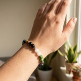 Healing Chakra Beaded Bracelet, Natural Gemstone Handmade Stretch Crystal Jewelry, Meditation Yoga Gift Boho