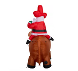 Gemmy 887733 6.5 ft. Airblown Cowboy Santa On A Bull