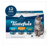 Blue Buffalo Tastefuls 803487 Adult Pate Wet Cat Food Variety pk., 5.5 oz., 12 Cans