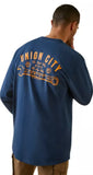 Ariat 10046343 Rebar Cotton Strong Union City Long Sleeve Work T-Shirt, XL