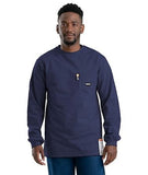 Berne FRK11NV Men's Long-Sleeve Flame-Resistant Crew T-Shirt, Navy, Large Tall