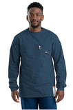 Berne FRK11NV Long-Sleeve Flame-Resistant Crew Neck T-Shirt, Navy, XL