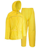 Blue Mountain Hooded Polyester Rain Suit Jacket and Pants Set Extra Large Yellow